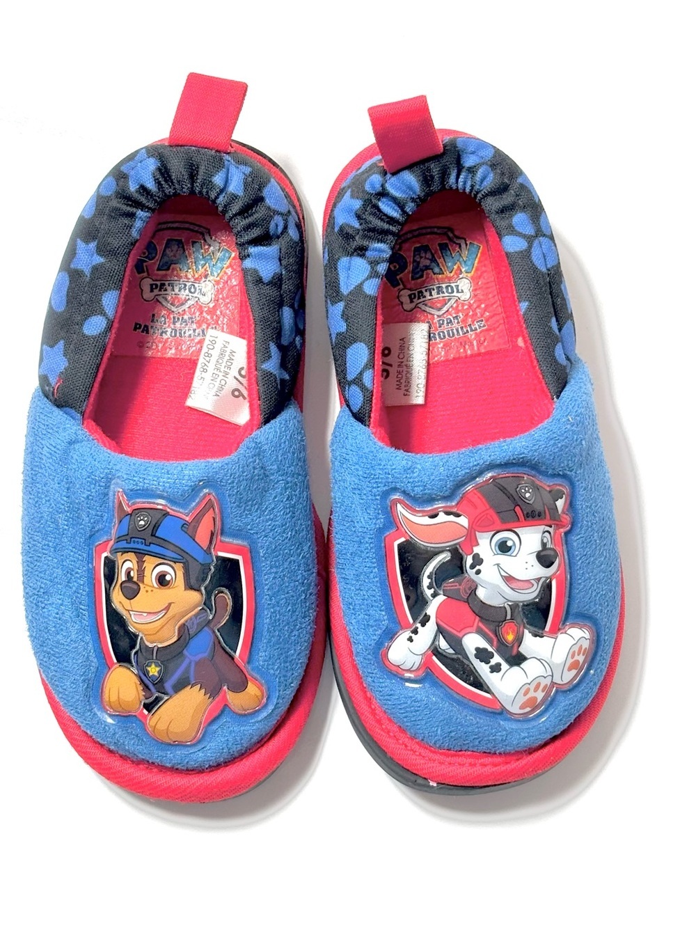 Official Paw Patrol Chase & Marshall Plush Slippers 5/6